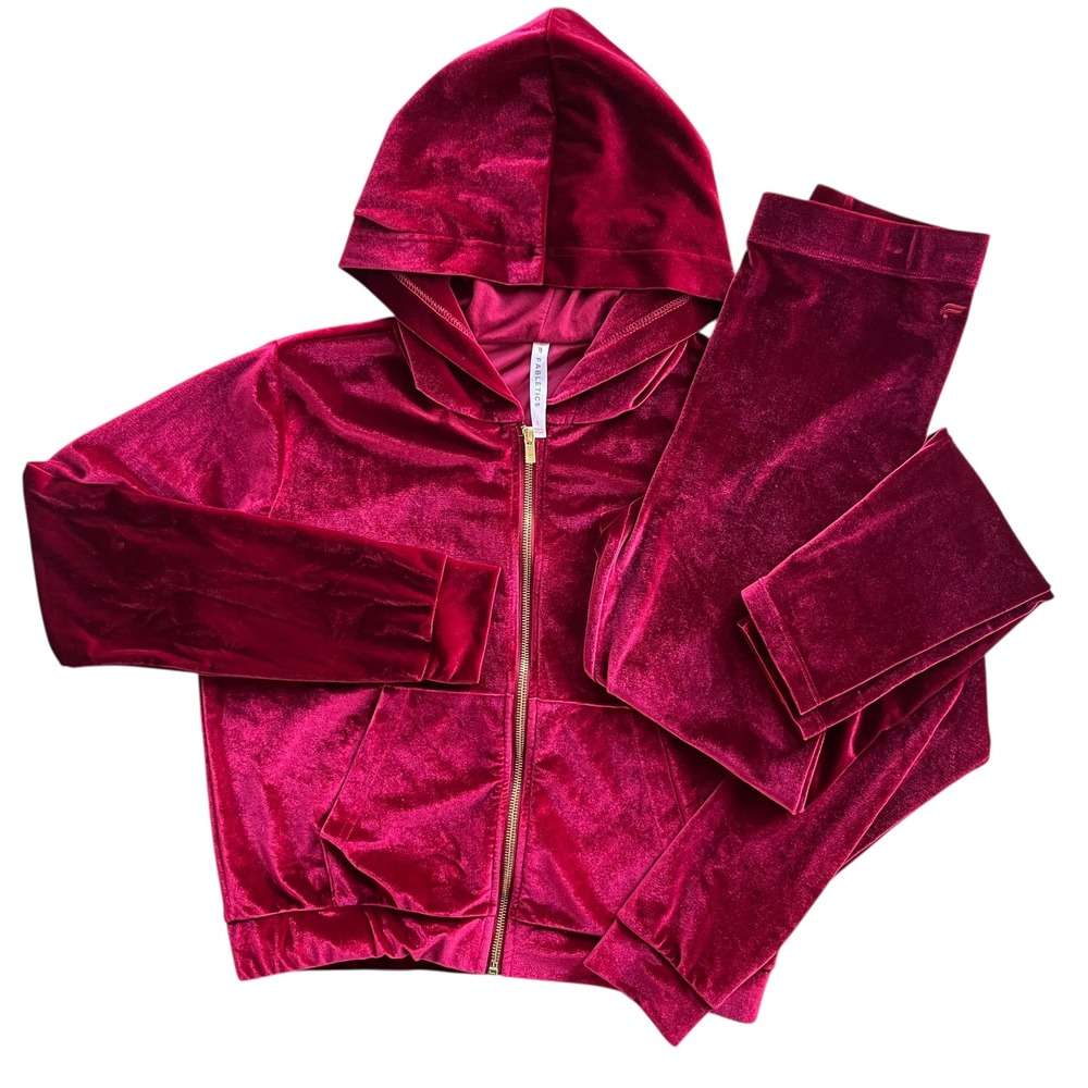 Fabletics Vanessa Hudgens S Cherry Burst Donna Velour Tracksuit Hoodie & Legging